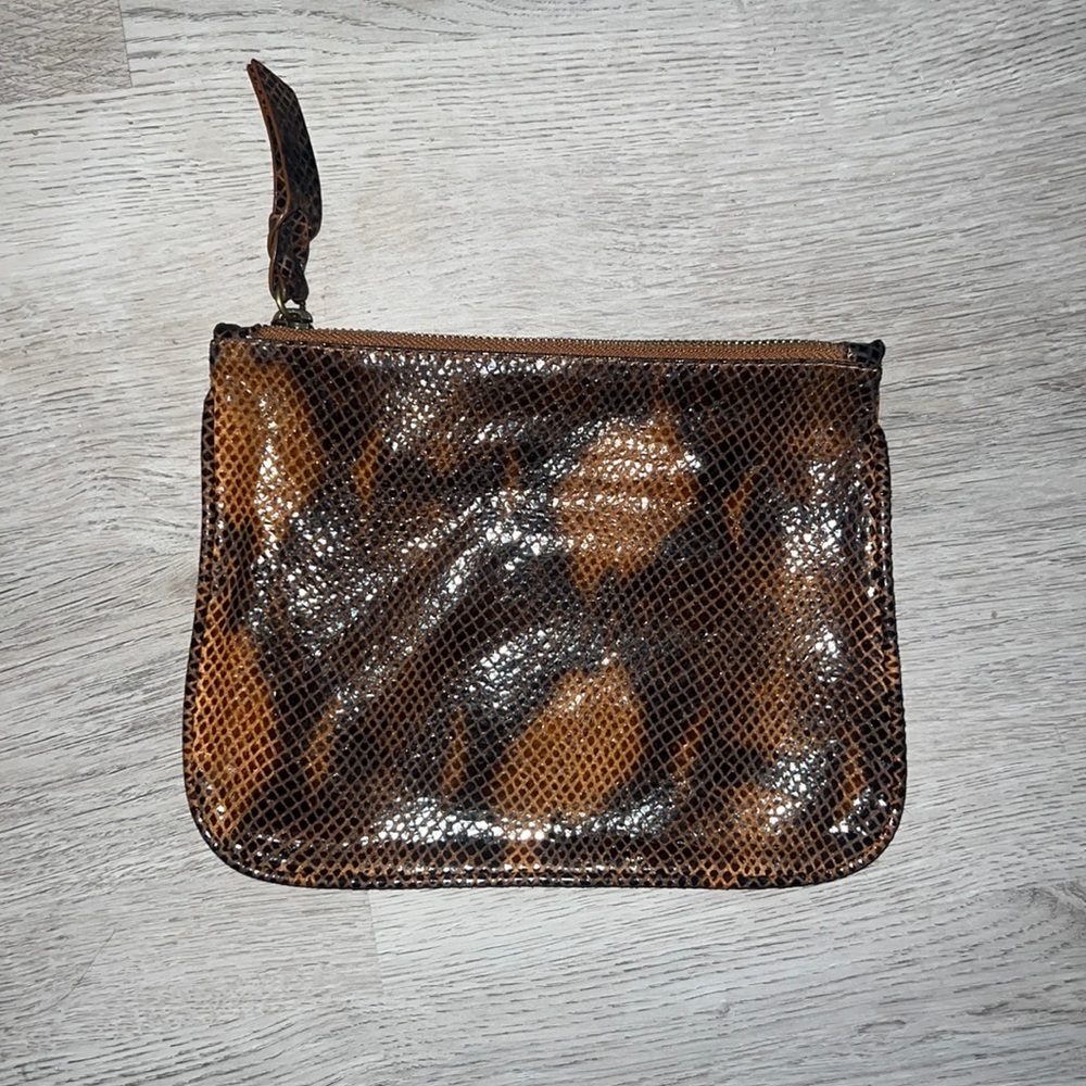 Cynthia Vincent snake print clutch